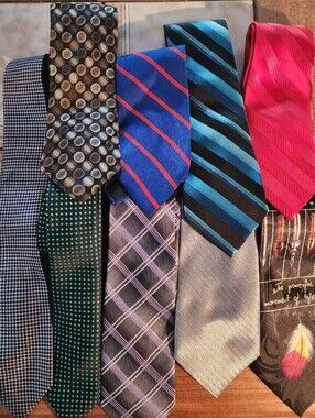 Lot Of 9 Designer Men's Ties Knightsbridge Fratello, Brooks Brothers, Arrow